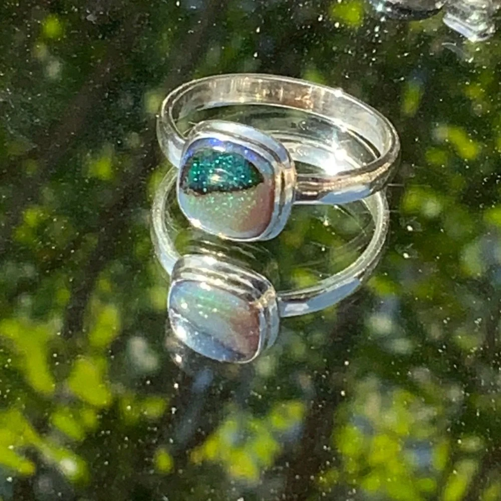 STERLING OPAL 925 STERLING SILVER RING, SIZE 7 - Picture 3 of 14